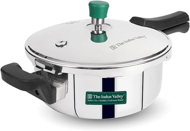 Stainless Steel Pressure Pan with Lid, 3.5 L, 3-Layer Body, Induction Compatible β image 1
