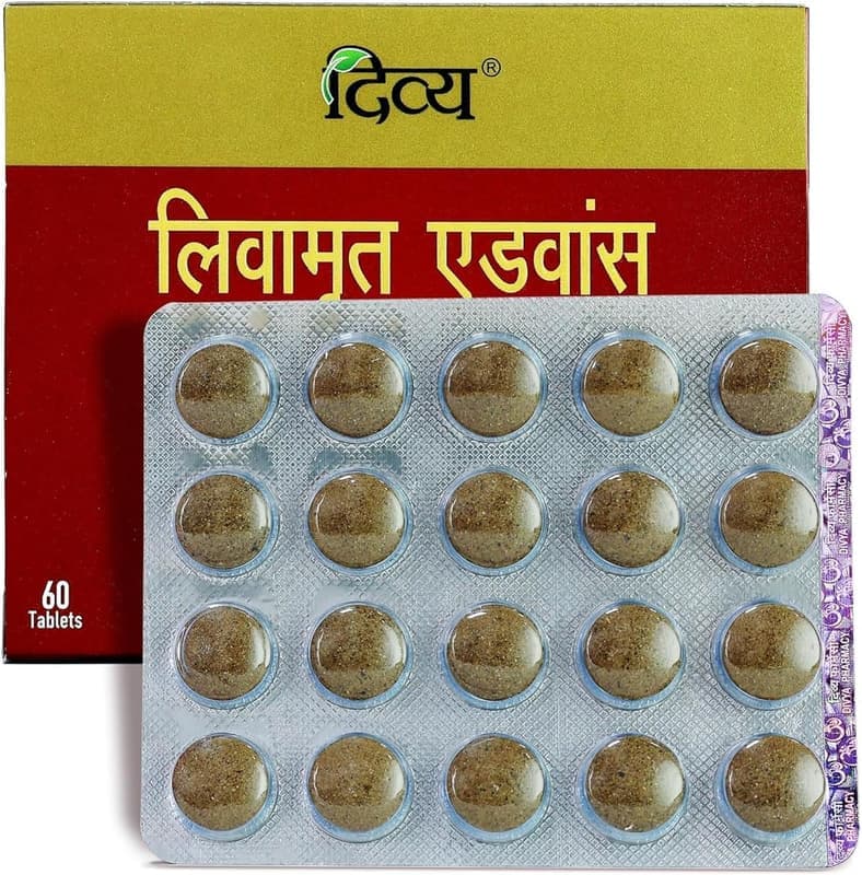 Patanjali Livamrit Advance Liver Support Tablets, 60 Count, Natural Flavor β image 1