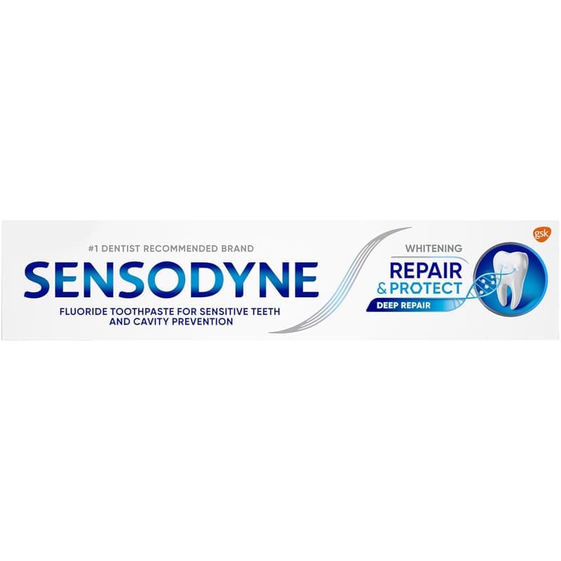 Sensodyne Repair & Protect Whitening Toothpaste for Sensitive Teeth & Cavity Protection, Daily Sensitivity Relief, Fluoride Toothpaste, 3.4 oz Each (Pack of 4) β image 1