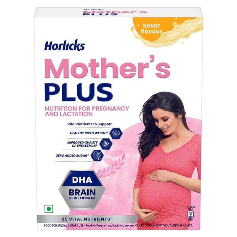 Horlicks Mother's Plus Kesar Flavour Health & Nutrition Drink for Pregnant & Breastfeeding Women, Rich in Protein, Vitamins & Minerals, 400 g โ image 1