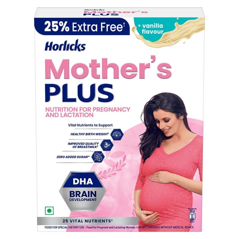Horlicks Mother's Plus Vanilla Health Drink 500 g Refill Pack|| For Pregnancy & Lactation with Proteins for Healthy Birth Weight - No Added Sugar โ image 1
