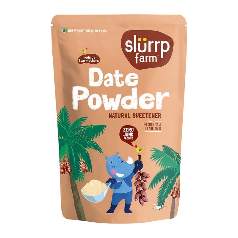 Slurrp Farm Seedless Arabian Date Powder | Kharik/Khajur Powder | 100% Natural Sweetener | No Preservatives, No Chemicals | Healthy Substitute for Refined Sugar | Dates Powder for Little Ones, 300g β image 1