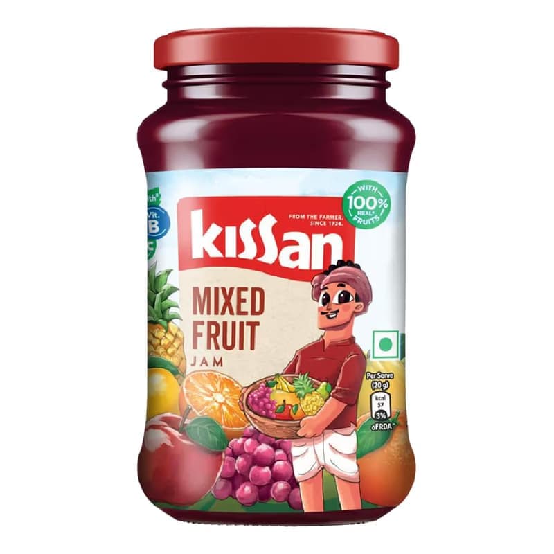 Kissan Mixed Fruit Jam, Delicious Fruit Spread for Bread, Toast & Sandwiches, Smooth & Sweet Breakfast Jam, 500 g Jar β image 1