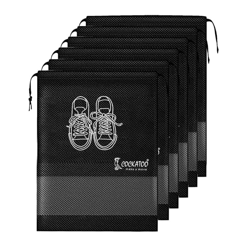 Cockatoo Shoe Bag for Travel Bag for Men & Women, Shoe Cover for Storage at Home Gym Reusable Travelling Accessories, Organizer Pouch Footwear Bags for Travelling-Pack of 12 (13 x 17.32 Inch) β image 1