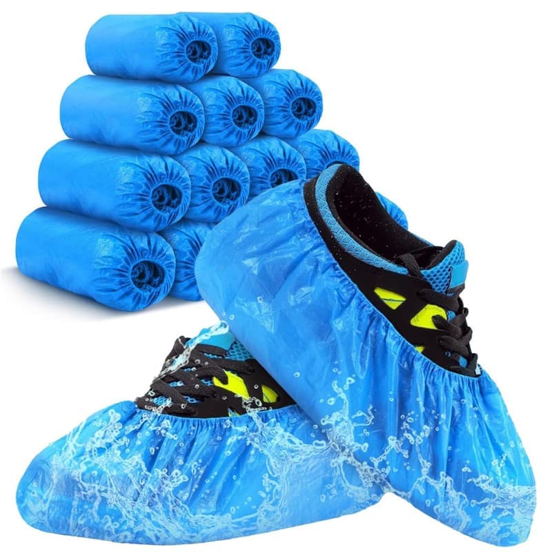 Disposable Shoe Covers, Non-Slip, Waterproof, Durable Shoe Protectors for Home, Work, Medical, and Industrial Use, One Size Fits Most (Plastic, Pack of 100) β image 1