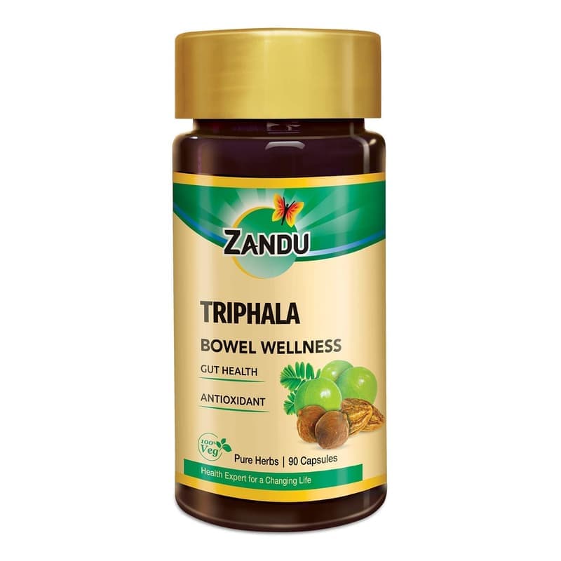 Zandu Triphala Capsules, Supports Bowel Wellness & Healthy Gut, Helps to Boost Immunity & Useful for Digestion, Antioxidant Properties - 90 Veg Capsules β image 1