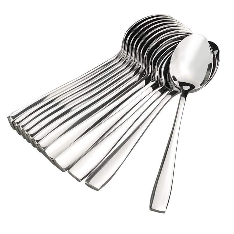 Stainless Steel Spoons Set of 24, Dinner Spoon Length 16cm, Food Grade Silverware for Home & Kitchen- Mirror Polished, 24 Silver Spoons β image 1