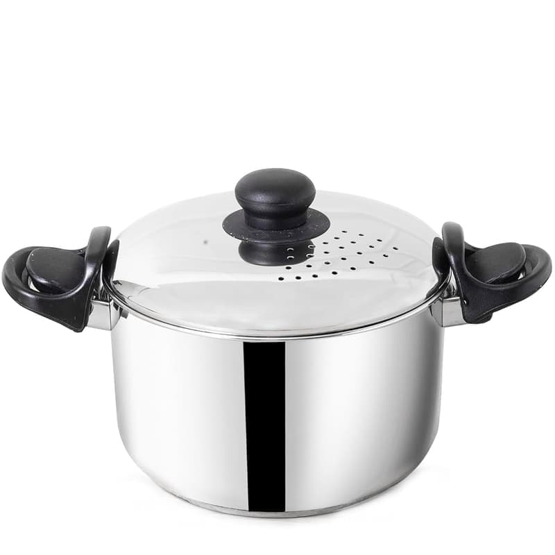 The Indus Valley Stainless Steel Strainer Pot/Rice Pot for Noodles, Pasta, Corn, SOYA, Vegetables & Rice , Induction & Gas Friendly , 3-Layer Thick Bottom (3.5 LTR) β image 1