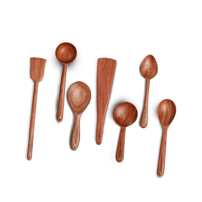 The Indus Valley Neem Wood Compact Flip/Spatula/Ladle for Cooking Dosa/Roti/Chapati , Kitchen Tools , No Harmful Polish , Naturally Non-Stick , Handmade (Set of 7), 30 Centimeter β image 1