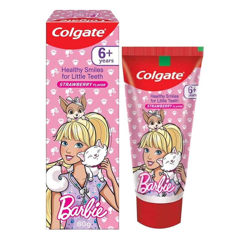 Colgate Kid's Barbie Anticavity Toothpaste -Strawberry Flavour for Cavity Protection, Enamel Protection (80g) β image 1