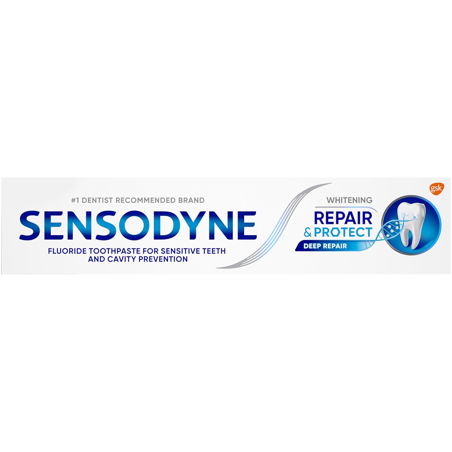 Sensodyne Repair & Protect Whitening Toothpaste for Sensitive Teeth & Cavity Protection, Daily Sensitivity Relief, Fluoride Toothpaste, 3.4 oz Each (Pack of 4)