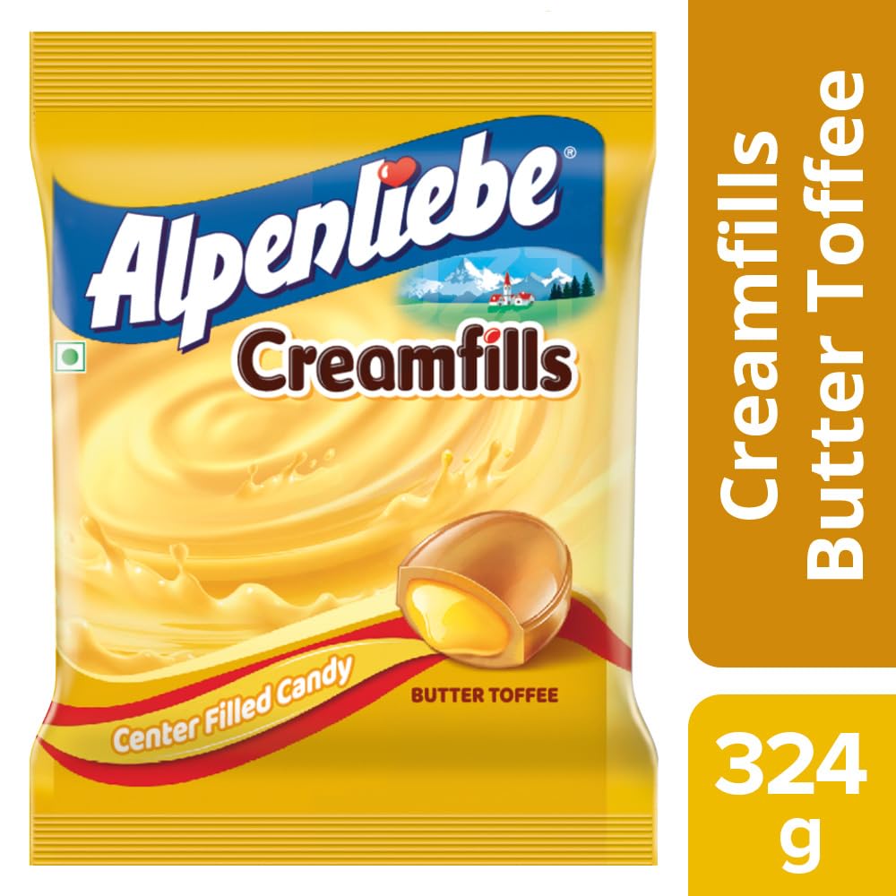 Alpenliebe Creamfills Chocolate Filled Soft Candies | Rich Creamy Center | 90 Pieces Pouch, 324g