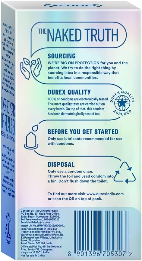 Durex Invisible Super Ultra Thin Condoms for Men - 10 Count - Packaging May Vary