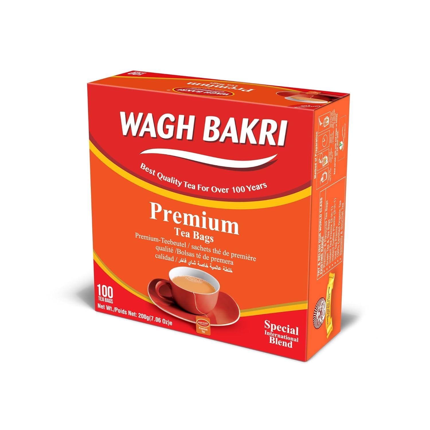 Wagh Bakri Premium Tea Bags, Special International Blend, 100 Count, 200g