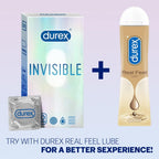Durex Invisible Super Ultra Thin Condoms for Men - 10 Count - Packaging May Vary