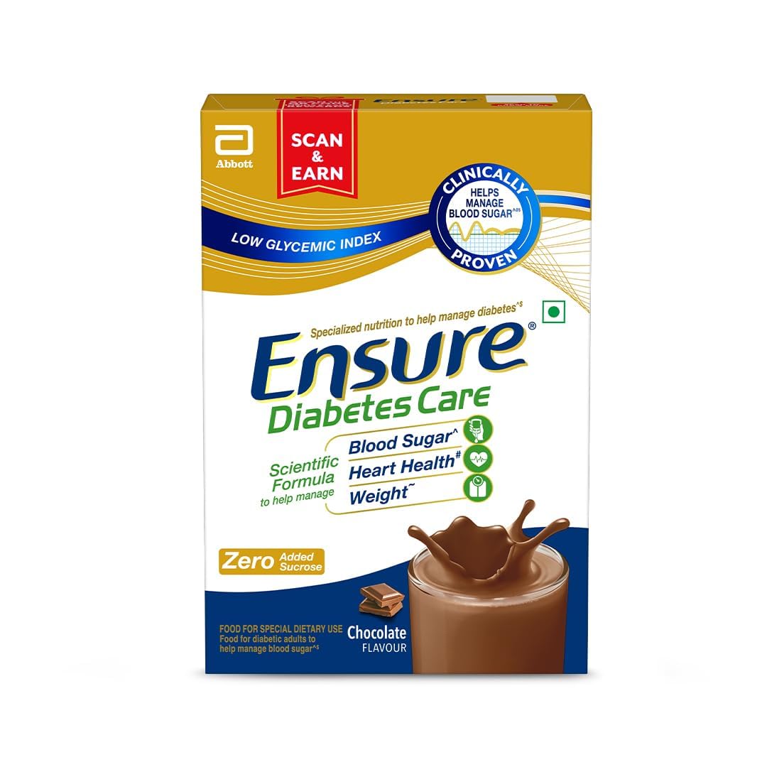 Ensure Diabetes Care Chocolate Nutrition Drink Powder for Blood Sugar Management, High Fiber & Protein, 36 Nutrients, 400g Each Box | Pack of 2