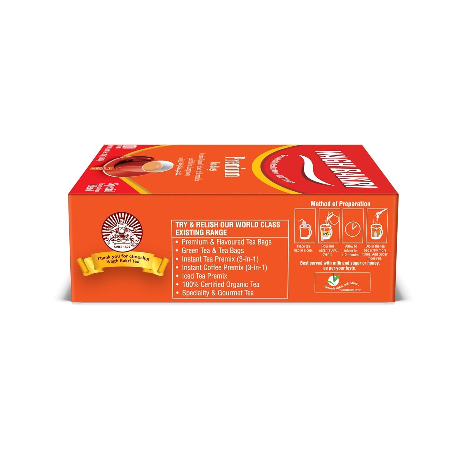 Wagh Bakri Premium Tea Bags, Special International Blend, 100 Count, 200g