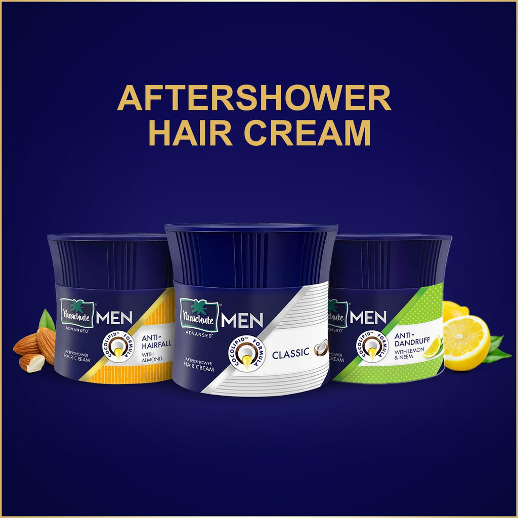 Parachute Advansed Hair Cream For Men |Hair Cream After Shower |Goodness of Coconut| Moisturizes & Strengthens Hair| For Soft, Smooth Hair| Non Sticky | 3.3 Fl.oz. | Pack of 3
