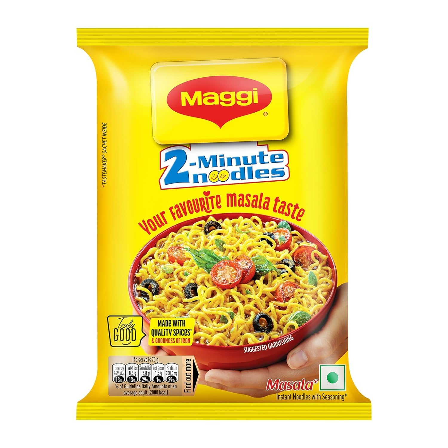 MAGGI 2-Minute Instant Masala Noodles, Iron Fortified, Made With Premium Spices (70g x40 pack)