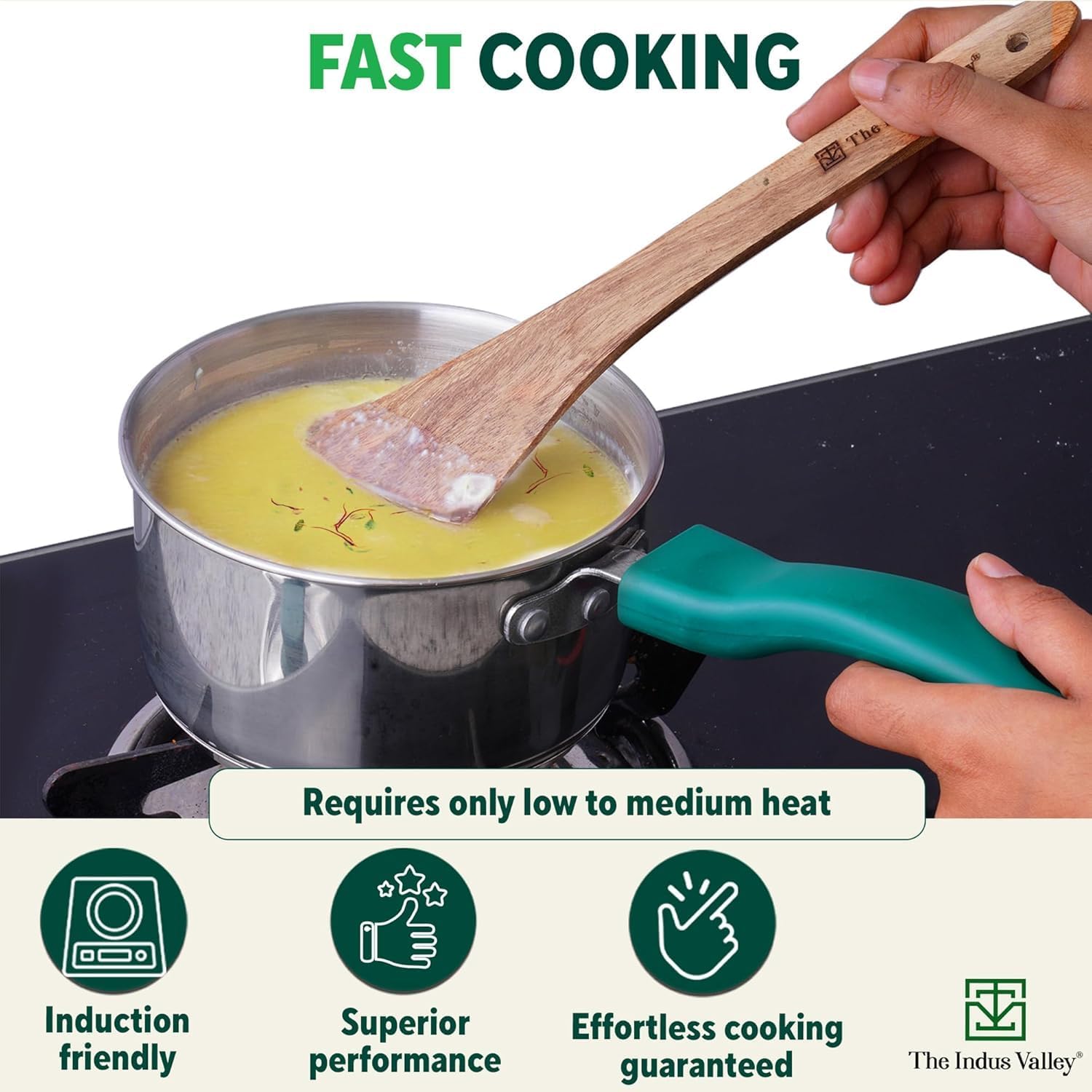 Stainless Steel Sauce Pan with Lid, 1.4 Liter, 6.7 Inch, Induction Friendly, 3-Layer Thick Bottom, Toxin-Free