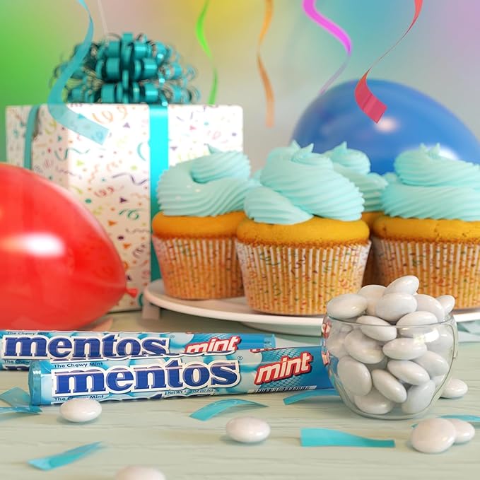 Mentos The Chewy Mint Candy Rolls – Mint Flavour, 858g (30 Rolls x 28.6g Each) | Bulk Pack for Wholesale & Retail