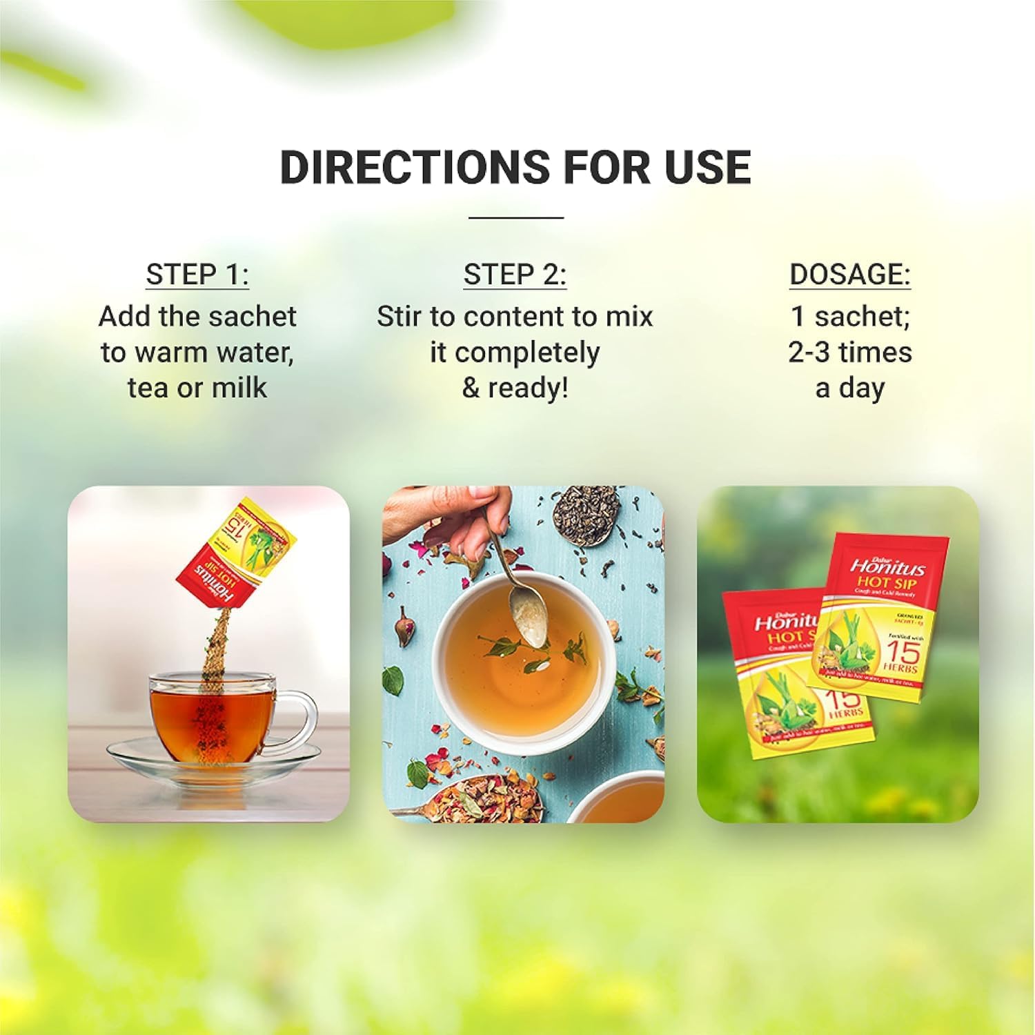 Honitus Hot Sip: 100% Ayurvedic Kadha | Provides Instant Relief from Cough and Cold (4gm*Pack of 30 Sachets) Pack 450 Sachets