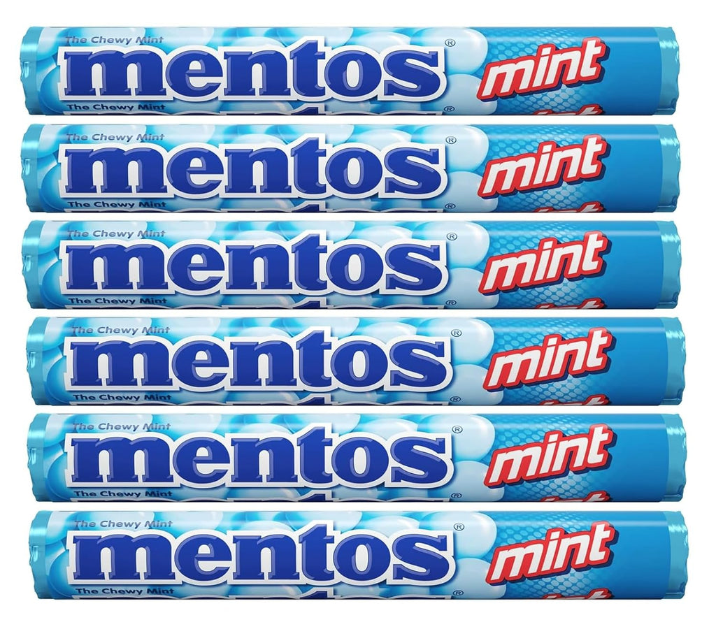 Mentos The Chewy Mint Candy Rolls – Mint Flavour, 858g (30 Rolls x 28.6g Each) | Bulk Pack for Wholesale & Retail