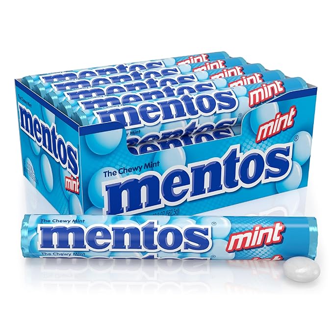 Mentos The Chewy Mint Candy Rolls – Mint Flavour, 858g (30 Rolls x 28.6g Each) | Bulk Pack for Wholesale & Retail